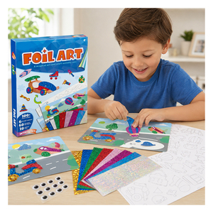 Kit de pintura con lámina de dinosaurio jurásico, tarjetas holográficas EVA, juguete artesanal de aprendizaje temprano, regalo de cumpleaños para niños pequeños - Product Image 2