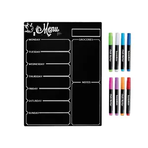 2023 High Quality Weekly Planner Magnetic Dry Erase Menu Board Black Kitchen Plastic Customized Logo Customized Packaging CN;ZHE