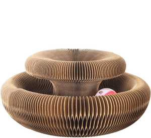 Vente en gros d'orgue magique durable en papier nid d'abeille d'usine planche à gratter pour chat jouet boule à gratter pliable - Product Image 2