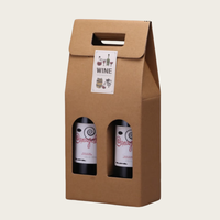 Caja de vino de cartón de papel Kraft con envío reciclado personalizado para 1 2 3 botellas de vino o cerveza para whisky