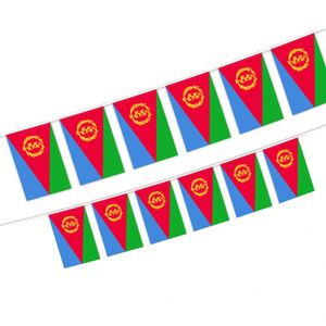 Fabricante Mayorista de Banderines con la Bandera de Eritrea, Personalizados en Tamaño y Diseño, con Impresión Digital en Poliéster para Decoraciones - Product Image 1