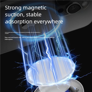 Ventilateur magnétique portable à faible bruit avec lumière nocturne, tuyau flexible, moteur sans balais, refroidissement puissant, idéal pour téléphone - Product Image 3