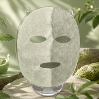 Masque facial en feuille Y262 en fibres végétales de chlorophylle verte lyophilisées biodégradables pour le soin de la peau, hydratant et réparateur