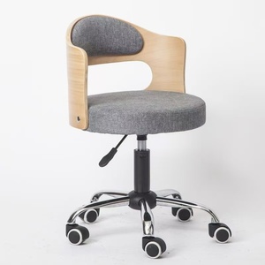 Modern Solid Wood Swivel Salon Chair Adjustable Height Rolling Task Chair for Home - Product Image 3