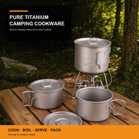 Mug de camping en titane pur avec couvercle, pot en titane ultraléger à poignée pliable pour la randonnée en plein air, le camping, le pique-nique et la cuisine