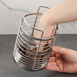 Stainless Steel Chopstick Holder Rotatable Lattice Type Round Draining Rack Heavy Duty <b>Kitchen</b> <b>Storage</b> - Product Image 1