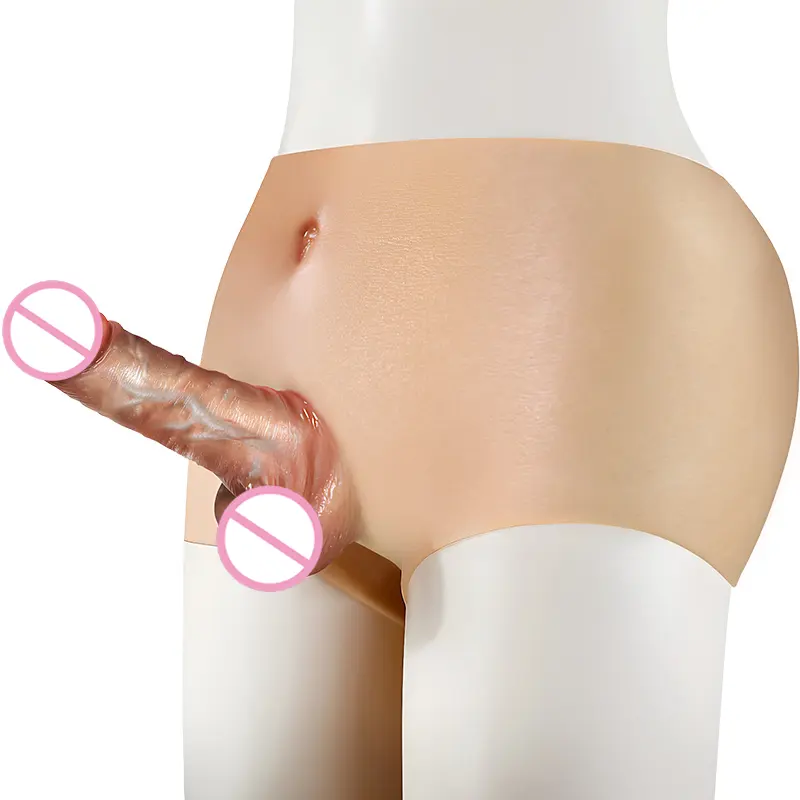 Adult Female Solid Hollow Artificial Strapon Lesbian Wearable Dildo Realistic Silicone Pants Penis For Man and Women