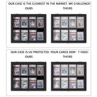 Boîte de présentation pour cartes de sport de baseball, protection UV, 8 cartes classées, cadre, animal, fleur, moderne, vue en cristal, portrait, tissu