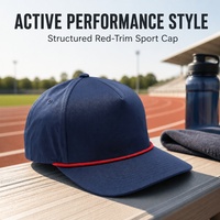 Casquette de baseball à 5 panneaux avec logo brodé 3D, 100% polyester, chapeau de sport structuré rayé de luxe pour hommes et femmes
