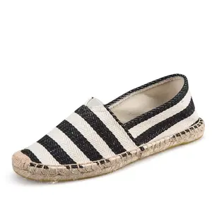 Prezzo a buon mercato personalizzato spagna stile striscia di juta Slip on moda Homme uomo donna es sandalo espadrillas