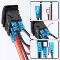 Interrupteur à bascule pour barre lumineuse LED à motif personnalisé, 5 broches, marche/arrêt, pour éclairage LED, 20A/12V 10A/24V, avec jeu de fils de raccordement pour Jeep, bateaux, camions