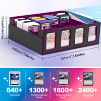 Kotak Kartu JUZI 2400+ Portabel, Kotak Penyimpanan Kartu Trading, Kotak Kartu TCG dengan Sistem Pengisian Samping dan Display Commander