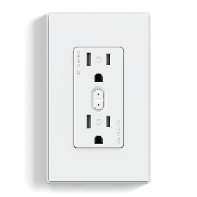 ELEGRP Decora In-Wall Smart Outlet 15A 2.4GHz Wi-Fi Smart Receptacle with Alexa Google Home