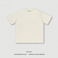 Kaos Pria Lengan Pendek Longgar Berkualitas Tinggi Antibakteri 7A Warna Solid 235G Katun 100% Sensasi Sejuk Kasual Musim Semi Musim Panas