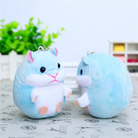 Kawaii porte-clés moelleux Hamster poupée Pet jouets en peluche pendentif femmes filles fausse fourrure pompon bibelots sac à main peluche porte-clés jouets