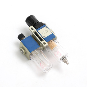 Válvula Reductora de Presión con Filtro de Aire, Separador de Agua y Aceite, Componente Neumático, Manómetro de 200 psi con Perilla Azul - Product Image 3