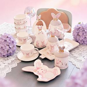 Série pour enfants de lapins de Pâques dessinés à la main <span class=keywords><strong>en</strong></span> <span class=keywords><strong>porcelaine</strong></span> haute température, directement de l'usine, idéale pour les maternelles - Product Image 1