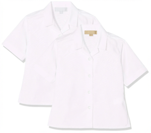 Chemise unisexe blanche à manches courtes pour uniforme scolaire, boutonnée sur le devant, en tissu Oxford de coton, pour adultes, idéale pour l'école - Product Image 5