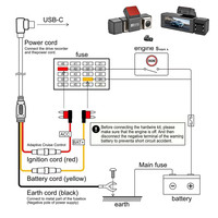 Caméra embarquée 4K intelligente avec IA et ADAS, 3 canaux, caméras avant/arrière, écran tactile et contrôle par application, garantie 1 an pour voiture