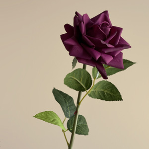 New Hot Cổ Điển Duy Nhất Màu Trắng Màu Hồng Màu Tím Ướt Bất Cảm Ứng Cao Su Hoa Lụa Tăng 54Cm Cho Valentine Của Ngày Trang Trí Nội Thất - Product Image 4