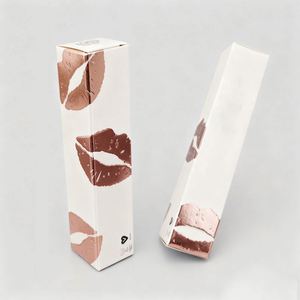 <b>pink</b> Color logo Hot Stamping Cosmetic Lipstick Paper Packaging <b>Box</b> - Product Image 1