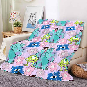 Factory Wholesale Cute Cartoon Monster Printing Blanket Children Baby Blanket Customized Fleece Flannel Throw Blankets - Product Image 3