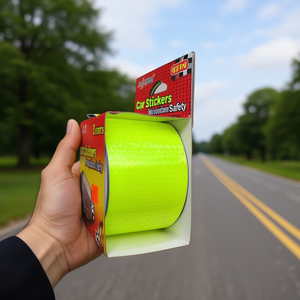 Pegatinas para coche, cinta reflectante de microprisma verde fluorescente de 5M para seguridad del vehículo - Product Image 3