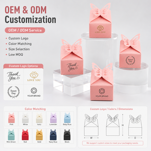 Scatole Portaconfetti a Forma di Farfalla, Pieghevoli in Cartone, Personalizzabili con Logo e Dimensioni per Matrimoni ed Eventi - Product Image 4