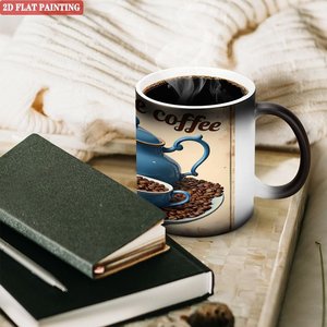Mug personnalisé à motif festif, noir givré, 11 oz, en céramique, tasse magique changeant de couleur à la chaleur - Product Image 3