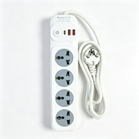 Multiprise YJOPK 2M avec interrupteur individuel, 4 prises et ports de charge USB Type C, prise multi-standard