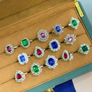 Bán Buôn Giá Tùy Chỉnh Đồ Trang Sức 14K 18K Vàng Phòng Thí Nghiệm Đá Quý Nhẫn <span class=keywords><strong>Ruby</strong></span> Sapphire Emerald Paraiba Thiết Kế Thời Trang Wedding Ban Nhạc Quà Tặng - Product Image 1