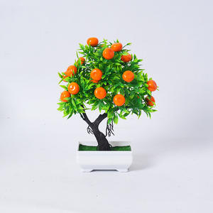 Bonsái <span class=keywords><strong>de</strong></span> 16 mallas decorativas para interiores, paisaje <span class=keywords><strong>de</strong></span> frutas verdes artificiales, <span class=keywords><strong>planta</strong></span> en maceta <span class=keywords><strong>de</strong></span> fruta <span class=keywords><strong>de</strong></span> la suerte con pequeño adorno para Pascua - Product Image 5