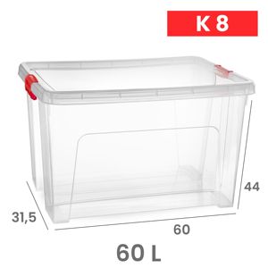 Klip K8 60 L <b>Storage</b> <b>Box</b> Transparent Home Organization <b>Bin</b> Durable Reusable Plastic Container - Product Image 1