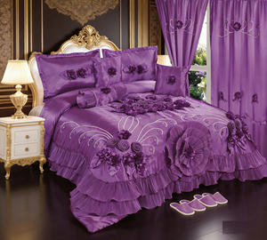 10pcs Luxury <strong>Duvet</strong> with Curtains Wedding Comforter Bedding Set Warm Comforter Lace Princess Quilt in Stock - Product Image 1