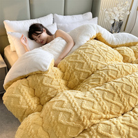 Couverture réversible en velours taffetas et sherpa, couverture de luxe double face épaisse pour l'hiver, couverture en polaire douce et chaude pour lit