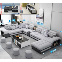 Ensemble de canapés modulaires contemporains avec rembourrage en éponge, détachable et lavable, canapé sectionnel multifonctionnel pour appartement