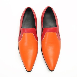 Zapatos de verano color naranja para hombre, de cuero, transpirables, estilo casual, modernos, con diseño de patchwork. - Product Image 5