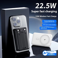 Usine Super Charge Rapide Mini PowerBank 10000mAh Sans Fil Magnétique Power Bank Chargeur Portable Portatil Câble De Charge Intégré