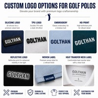 Polo de golf promotionnel pour hommes en polyester, coupe standard, avec logo brodé personnalisé de haute qualité