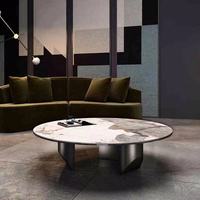 Table basse classique de luxe moderne en pierre sintérisée pour salon