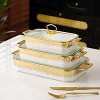 Yurtrain Ensemble Luxe en Céramique Chauffe-Plat de Buffet, Plats de Service, Marmite à Soupe et Casseroles pour Hôtel