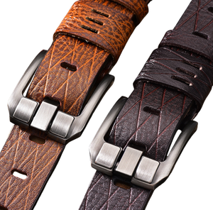 Cinturón de cuero genuino con patrón de cocodrilo Retro para <span class=keywords><strong>hombre</strong></span>, cinturón de negocios de longitud personalizada de aguja ancha, suministro directo personalizado, Stock de <span class=keywords><strong>AliExpress</strong></span> - Product Image 6