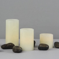 Ensemble de décoration pour la maison de 3 bougies à piles sans flamme en cire véritable