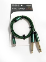 Cable de audio tipo C a doble AUX de 6,35 mm, transmisión Hi-Fi sin pérdidas para mezcladores y amplificadores de potencia