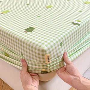 Three-piece Printed Bed Sheet Set Original Cotton Rough <strong>Linen</strong> Mat Bed Cover Pillow Cases American Home Eco-Friendly Breathable - Product Image 5
