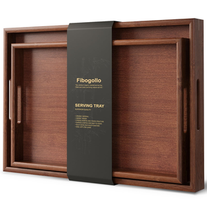 Bamboo Serving Tray with Handles Decorative Trays Platter Breakfast Tray in Bed Food Drinks Tray for <strong>Eating</strong>,Working Storing - Product Image 1