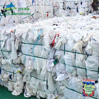 Bales de qualité supérieure VIP de 45 kg de chiffons en coton blanc usagés et de tissus textiles usagés de haute qualité, vêtements blancs