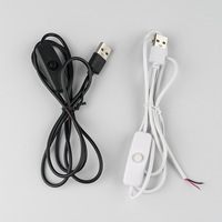 Cable USB 2.0 de Longitud Personalizada, Macho a Cable Abierto con Interruptor de Encendido/Apagado para Control de Carga