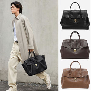 2025 di tendenza di lusso in vera pelle borse Tote per le donne marche famose <span class=keywords><strong>Vintage</strong></span> serratura da <span class=keywords><strong>donna</strong></span> valigetta resistente cerniera tinta unita - Product Image 3