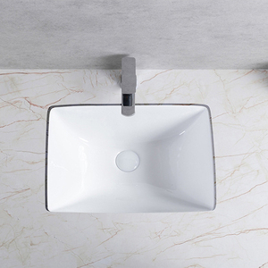Customized Modern <strong>Rectangular</strong> Under Counter Hotel Bathroom Cabinet Vanity Basin Ceramic Undermount Wash Basin <strong>Sink</strong> - Product Image 3